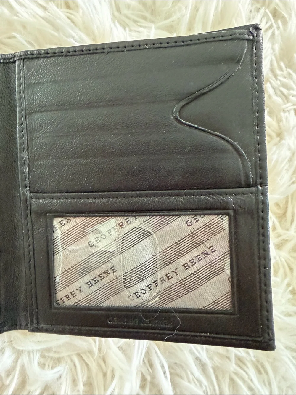 Geoffrey Beene Black Leather Men's Bifold Wallet/Card Holder